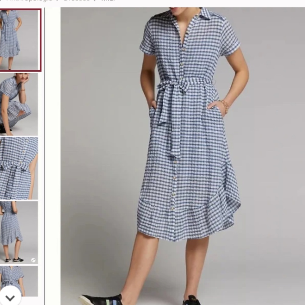 Anthropologie-Finlay Gingham Shirtdress